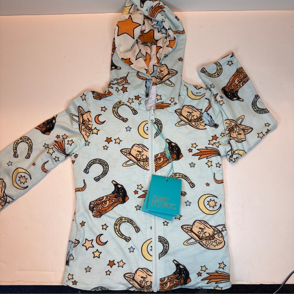 Posh Peanut Reversible Toddler Jacket 18-24 Months Blue Western Theme / Stars